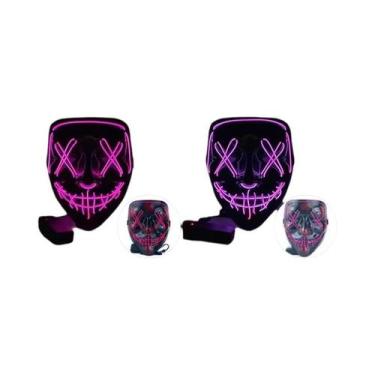 Imagem de Máscara De Halloween LED Para Homens, Brilha No Escuro, Cobertura Faci