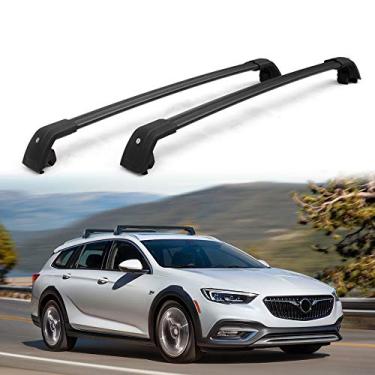 Imagem de YiXi-Partswell 2 peças de rack de teto travável barras transversais bagageiro alumínio adequado para Buick Enclave 2018 2019 2020 - Preto