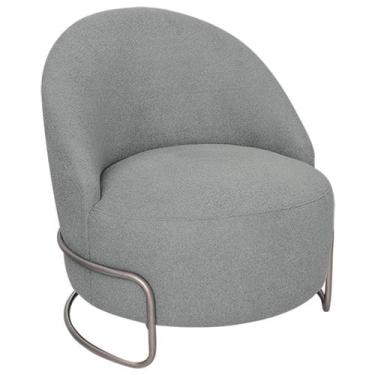 Imagem de Poltrona Luxo Decorativa Tulipa Bouclé - Amarena Móveis, Cinza