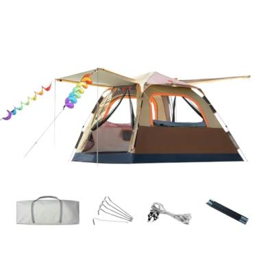 Imagem de Barraca de Camping Grande Pessoas Familiar Lux Impermeável com Varanda e Proteção Solar UV50+(Marrom café,430 * 305cm 10-16 Pessoas)