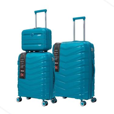 Imagem de Combo Malas Bordo Média + Frasqueira Polipropileno Cadeado TSA Original-Unissex