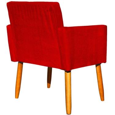 Imagem de Kit 6 Poltronas Para Recepção Nina Suede Cores Pé Palito 30cm Castanho - Suede