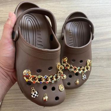 Imagem de Papete em Eva cross feminina com pins bottons - sem marca, Marrom, 34