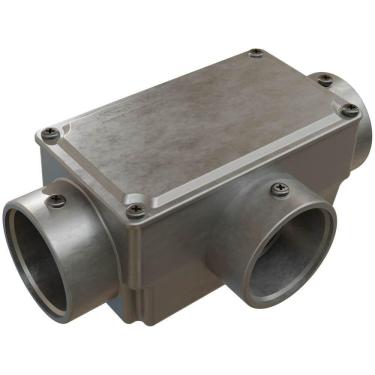 Imagem de Caixa de Derivação Fixa Conduletzel Sem Pintura Tipo T de 1.1-2 com Tampa E012070065 Wetzel Caix