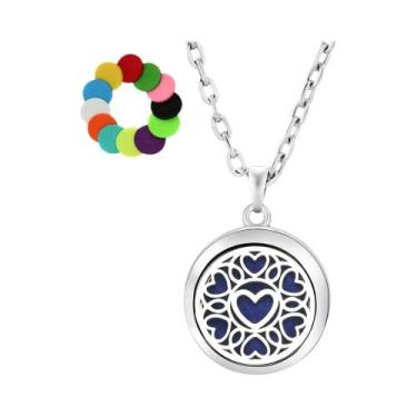 Imagem de Colar Difusor De Óleos Essenciais Árvore Da Vida Em Aço Inoxidável Com