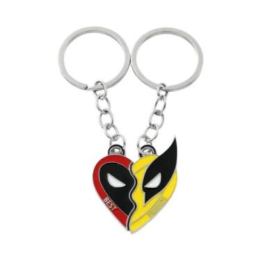 Imagem de Conjunto De Colar E Chaveiro Deadpool Wolverine Melhores Amigos Com Co