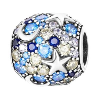 Imagem de Pingentes De Estrela E Lua Em Prata Para Pulseira DIY, Presente De Joi