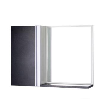 Imagem de Armário Banheiro com Espelho Preto e Branco Barra Vertical