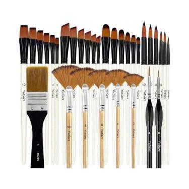 Imagem de Conjunto De Pincéis De Arte Deluxe Com 32 Peças, Profissional, Cabo De