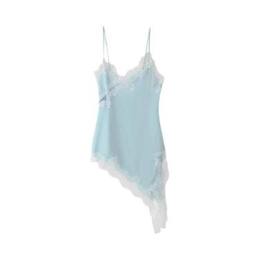 Imagem de Vestido Mini Versátil De Renda Para Mulheres, Assimétrico, Moda De Ver