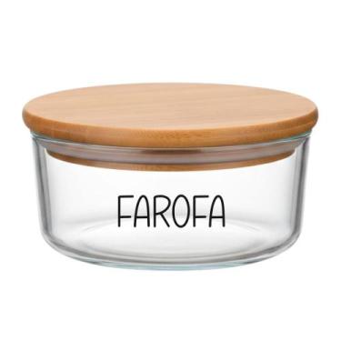 Imagem de Pote Hermético Redondo Vidro (930 ml) Farofa - Casa Vitaud, Farofa
