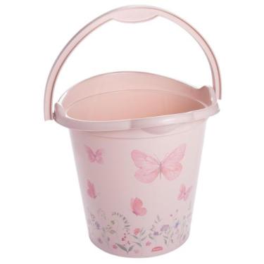 Imagem de Balde De Bebê Infantil Infantil Decorada Ursinho 8 Litros PlasUtil Azu