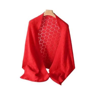 Imagem de Cachecol De Lã Merino E Caxemira Tricotado, Estilo Geométrico De Luxo 