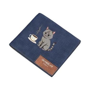 Imagem de Carteira Masculina Vintage Em Couro PU Com Estampa De Desenho Animado,