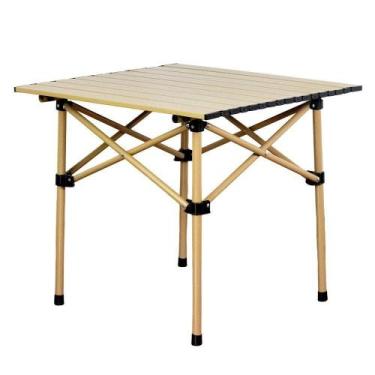 Imagem de Mesa Camping Dobrável Servir Almoço Jantar Acampamento Móvel Apoio Sup