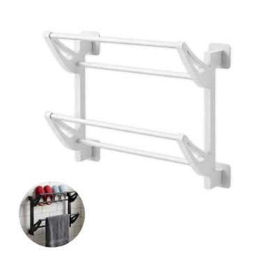 Imagem de Suporte  Sapatos Roupas Toalhas Banheiro Parede Closet Quarto Armario Lavanderia Sala Casa Multiuso