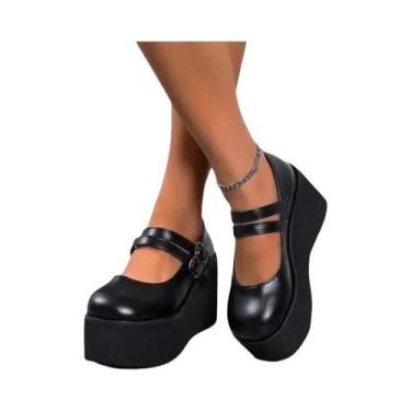 Imagem de Sapatos Femininos Góticos Punk Mary Janes Com Plataforma E Salto Alto,