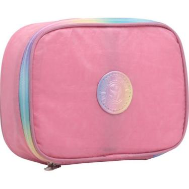Imagem de Estojo Escolar Em Nylon Divisória Yepp MB13095-E Cor:Rosa, Rosa
