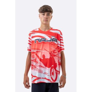 Imagem de Camiseta Masculina HUPI Bike Naja V10 Vermelho e Branco, G, Vermelho, 