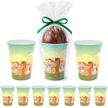 Imagem de 15 Copos Sitio Lobado Bicho Fazenda Lembrança Festa Infantil - Plasúti