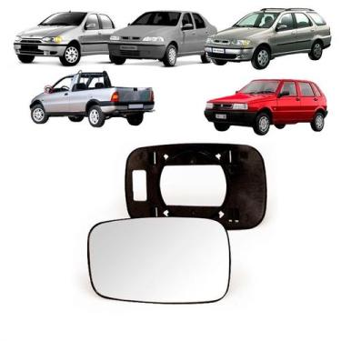 Imagem de Subconjunto Vidro Retrovisor Lente Base Fiat Palio Siena Strada Weeken