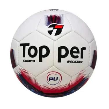 Imagem de Bola topper boleiro campo performance profissional, Branco, Vermelho, 