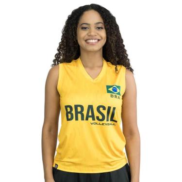 Imagem de Camisa de Vôlei Brasil 2024 Amarela Feminina-Feminino