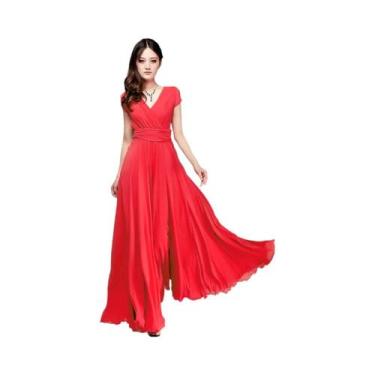 Imagem de Vestido De Praia Boho Sexy Para Mulheres, Manga Curta, Decote Em V Pro