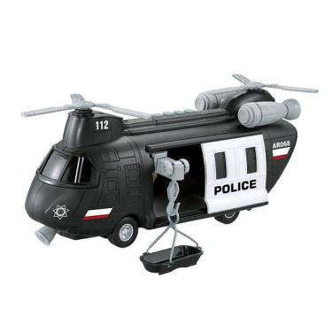 Imagem de Helicóptero De Resgate Da Polícia Com Luz E Som - City Service - Preto - 1:16 - Yes Toys