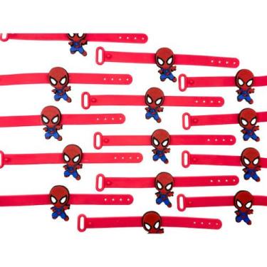 Imagem de Pulseira Homem Aranha 10un Lembrancinha Aniversário Tema Top Homen - N