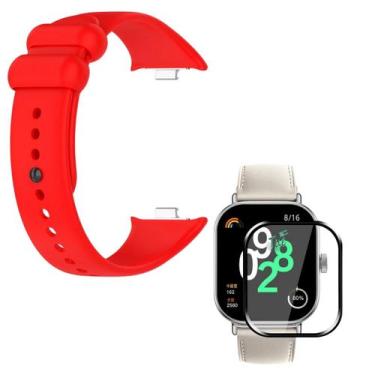 Imagem de Pulseira Silicone exclusiva para Redmi Watch 4 + Pelicula 3D - Genéric