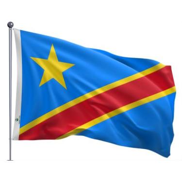 Imagem de Bandeira da Republica Democrática do Congo Uma Face Estampada Tamanho 