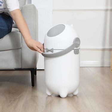 Imagem de Lixeira Antiodor para Descarte de Fraldas Maxi Baby 10L Sistema de Vedacao Especial Branco Maxi Acessorios