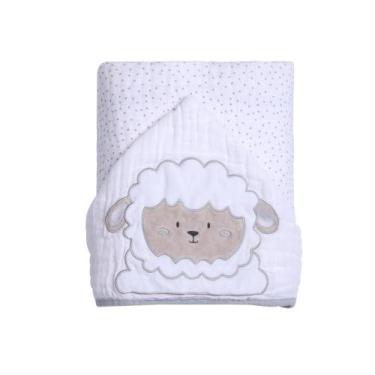 Imagem de Toalha de Banho Bebê Soft Fralda com capuz bordado Papi Friends 90cm x