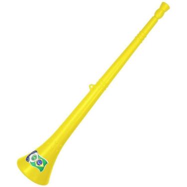 Imagem de Vuvuzela Copa do Mundo Material Resistente 60cm Verde e Amarelo Le Plastic