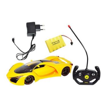 Imagem de Carrinho De Controle Remoto Amarelo 30cm Bateria Recarregável DMT5050 