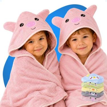 Imagem de Kit 2 Toalha D Bebe Infantil Macia Capuz Orelhinha Divertida - Hxt, Ro