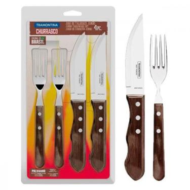 Imagem de Kit Churrasco Tramontina Jogo Talhares Com 4 Pecas - TRAMONTINA CUTELA