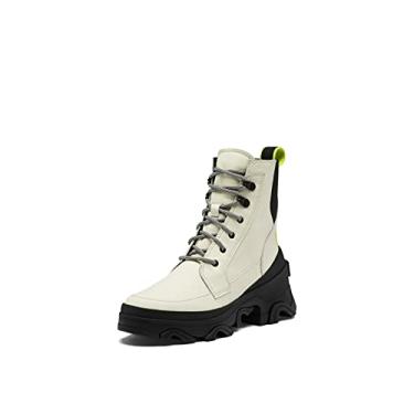 Imagem de SOREL Bota feminina Brex Boot Lace — Bota de chuva de couro impermeável, Giz, preto, 8