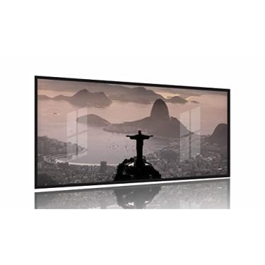 Imagem de Quadro Rio De Janeiro Decorativo Sala Escritório 130x60 Moldura Preta 2x2