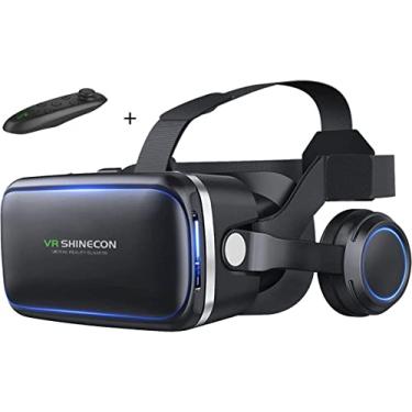 Imagem de Fone de Ouvido SHINECON VR, Oculos VR Ajustáveis, Oculos de Realidade Virtual Compatíveis com iPhone e Android, Presente para Crianças e Adultos