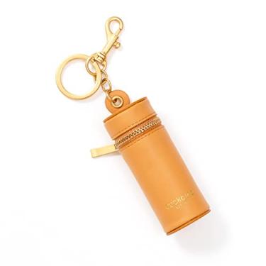 Imagem de Cockatoo Nappa Leaeher Porta-batom com zíper e chaveiro, Abóbora