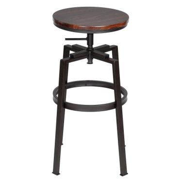 Imagem de Banco de Metal e Madeira 70x39cm Marrom Just Home Collection