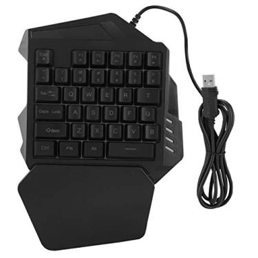 Imagem de Teclado gamer de uma mão, 35 teclas USB 2.0 retroiluminação mecânica com teclado ergonômico para jogos com teclas FN