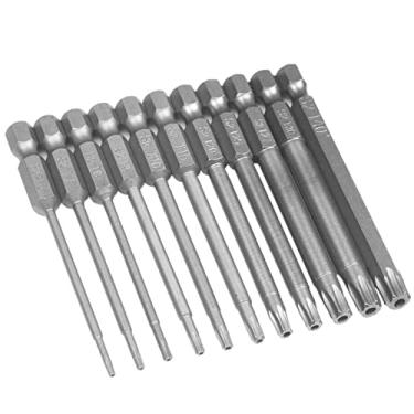 Imagem de 5 Pcs bits chave fenda Torx | Chave fenda Torx Bit segurança - 11 peças chave fenda magnética Torx, T40 estrela Torx chave fenda