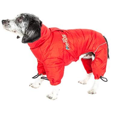 Imagem de Casaco DOGHELIOS 'Thunder-Crackle' de corpo inteiro acolchoado ajustável e 3M refletor pet cachorro casaco com tecnologia Blackshark, GG, vermelho granadina