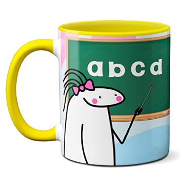 Imagem de Caneca Flork Feliz Dia Dos Professores Ensinar Viver Educar (Amarela)