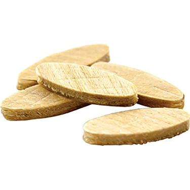 Imagem de wolfcraft 2993404 Biscoitos de Madeira Comprimidos em Forma de Bolacha para Juntar Peças de Madeira, #R1, Frasco de 110 Peças