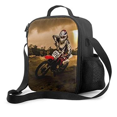 Imagem de Bolsa térmica térmica térmica para almoço de motocross para motocicleta leve reutilizável para almoço para motociclistas para meninos homens e meninas