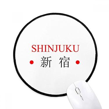 Imagem de DIYthinker Shinjuku Nome da cidade japonesa bandeira do sol vermelha mousepad desktop escritório tapete redondo para computador